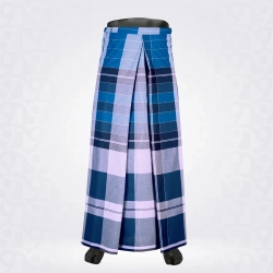 Medium Persian Blue Regal Blue White Checked Lungi